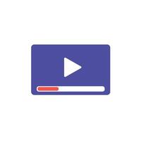 Play button design with progress bar in flat style illustration vector