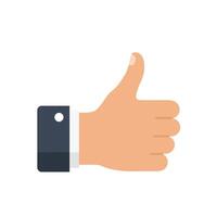 Hand gesture showing thumbs up in minimal flat design style art vector