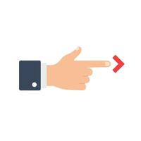 Hand gesture directing attention with minimal design style in art vector