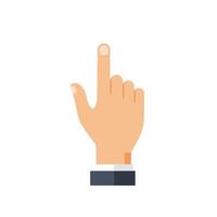 Hand gesture pointing upwards in flat design style art vector