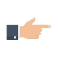 Hand pointing to the right in flat minimal art style illustration vector