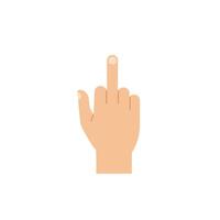 A Hand gesture showing middle finger in minimal flat design art vector