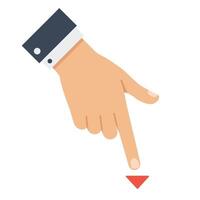 Hand pointing downwards in a minimal design style for art vector