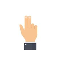 Hand gesture showing two fingers in flat design style art vector