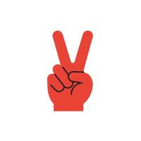 Hand gesture representing peace in flat design style art vector