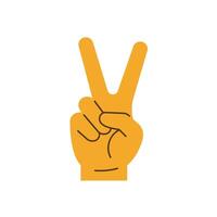 Hand gesture symbolizing peace in flat design style art vector