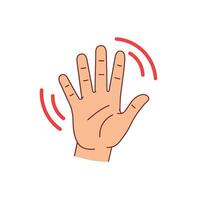 Hand waving in a friendly gesture with minimal design style art vector