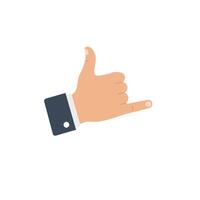 Hand gesture symbolizing relaxation in flat minimal art illustration vector