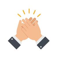 Hands clapping in celebration flat design art vector