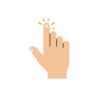 Hand gesture indicating attention in flat illustration style art vector