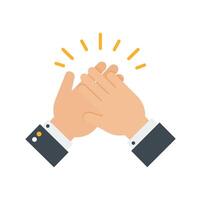 Hands clapping in celebration with flat design style art vector