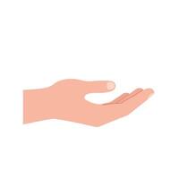 Open hand gesture in flat design style showcasing art illustration vector