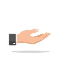 Hand gesture showing openness in flat design style art vector