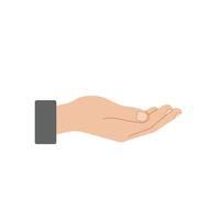 Hand gesture illustration in minimal style showcasing open palm for art vector