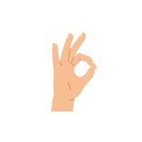 Hand gesture indicating approval in flat design style art vector