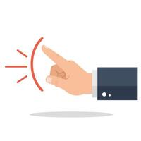 Hand gesture indicating direction in minimal flat design art vector