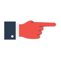 Hand gesture pointing right in flat minimal design art vector