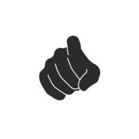 Hand gesture pointing forward in a flat and minimal design art vector