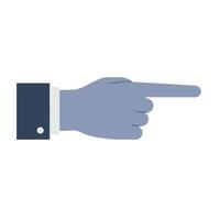 Hand gesture illustration pointing right in flat design style art vector
