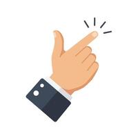 Hand gesture indicating a snap with minimal design style art vector