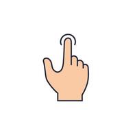 Hand gesture indicating selection in minimal style art vector