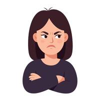 Character expressing anger in a flat and minimal style illustration vector