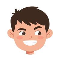 Smiling cartoon boy character design in flat style art vector