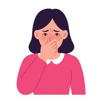 Woman expressing concern in flat design style illustration vector