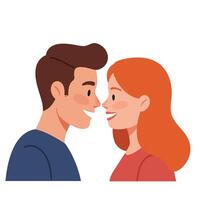 Couple sharing a joyful moment in a flat minimal illustration vector