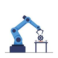 Robotic arm performing precise tasks in a minimal design illustration vector