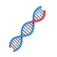 DNA double helix structure in flat design style showcasing vibrant colors illustration vector