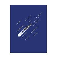 Meteor shower with dynamic motion in flat design art vector