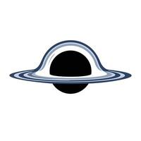 Saturn planet design in flat style with rings and shadow art vector
