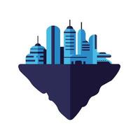 Modern city skyline design in flat style showcasing digital architecture art vector