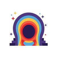 Colorful abstract portal design in flat style, featuring vibrant shapes, art vector