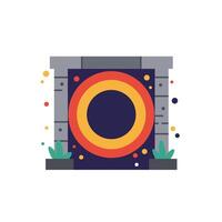 Colorful circular target design in flat style with decorative elements art vector