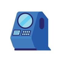 Blue retro arcade machine design in flat style art vector