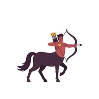Centaur with bow and arrow in flat design style art vector