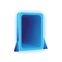 Blue rectangular panel with gradient effects in flat design style art vector