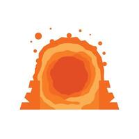 Volcano eruption sequence with vibrant colors in flat design art vector