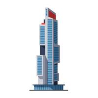 Modern skyscraper design with flat colors and geometric shapes in art vector
