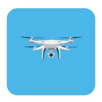 Drone flying above with camera in flat style illustration vector