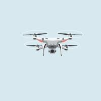Drone flying in the sky with a flat design style art vector