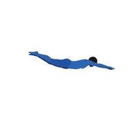 Abstract swimmer diving into water in flat design art vector