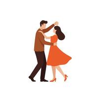 Dancing couple in elegant attire with flat design style illustration vector
