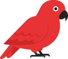 Red parrot standing in a flat minimal style art vector