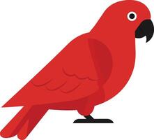 Red parrot design with flat style and vibrant colors in art vector