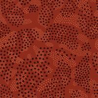 Seamless pattern with light and dark brown dotted clusters on deep ginger orange background vector