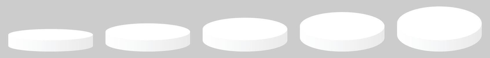 Different Angles of White Matte Round Podium Winner Platform or Product Display vector