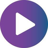 Purple Blue Gradient Play Button for Music Apps vector